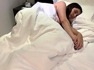 Step mom sleeping in hotel